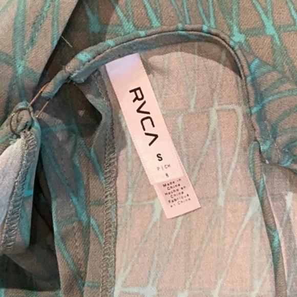 RVCA Teal Patterned Romper SZ Sm - Picture 4 of 5